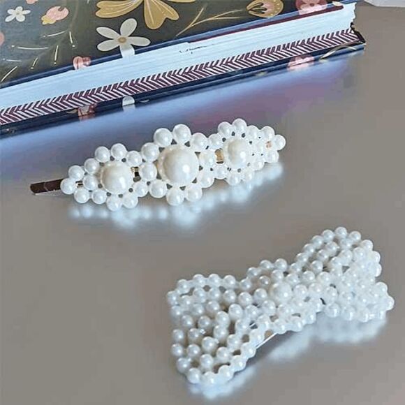 2 Piece Pearl Hair Accessory Set - Picture 1 of 5